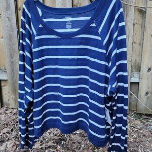 *NWT* Sonoma XXL Navy blue striped long sleeve pullover